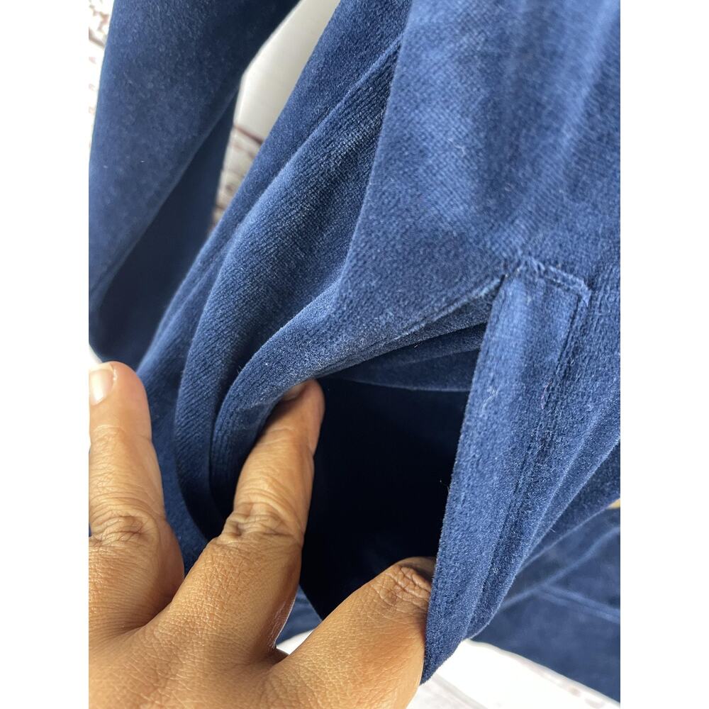Jones New York Jacket Women's Size M Blue Velour Snap Front Pockets Long Sleeve - Picture 6 of 7